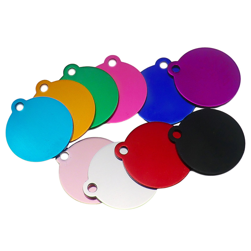Phone Accessories Names - 100개입 알루미늄 고양이 이름표, 원형 이름표,