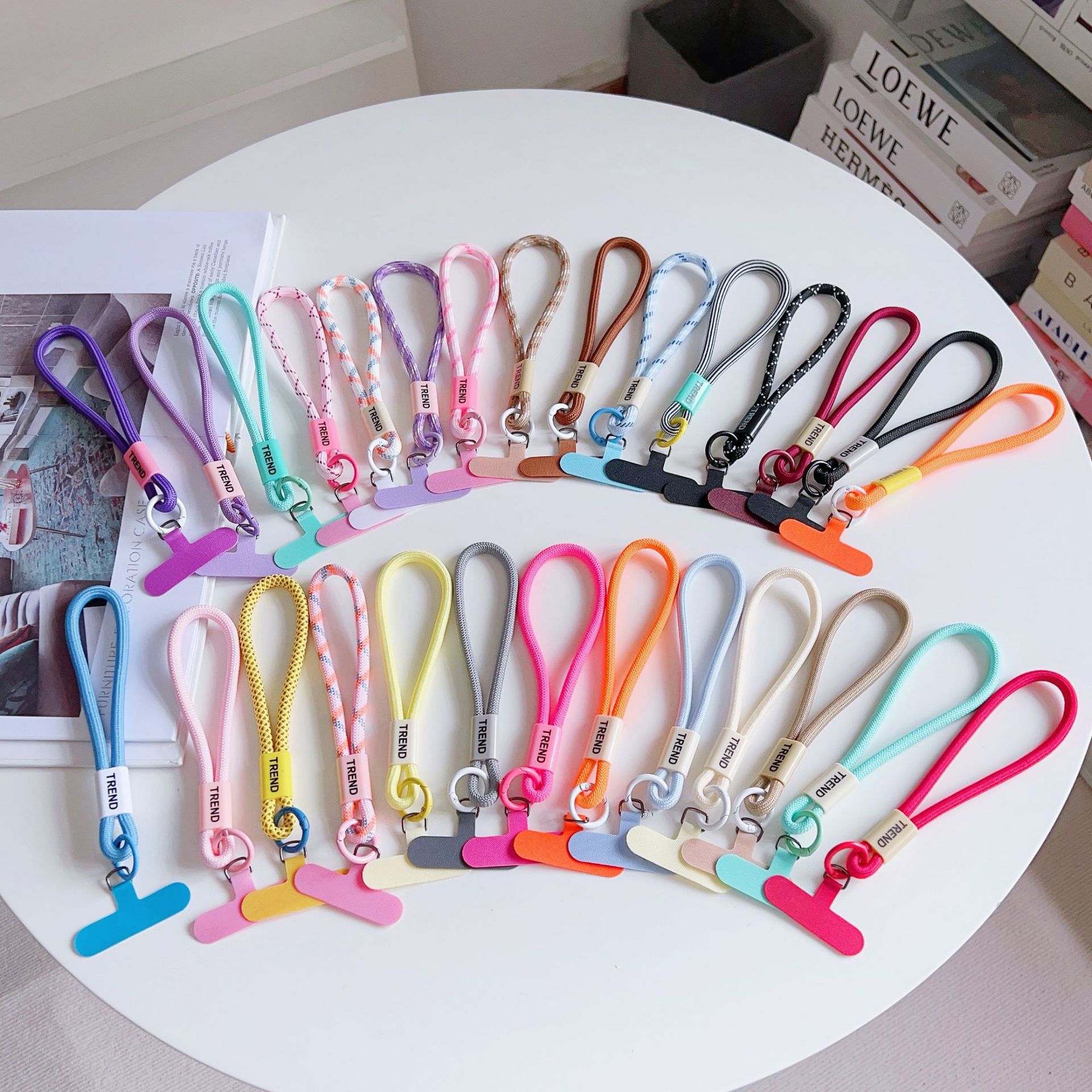 조절 가능한 폰 손목 스트랩 체인 패션 심플 캔디 컬러 - Phone Accessories Keychain 리뷰 및 가격