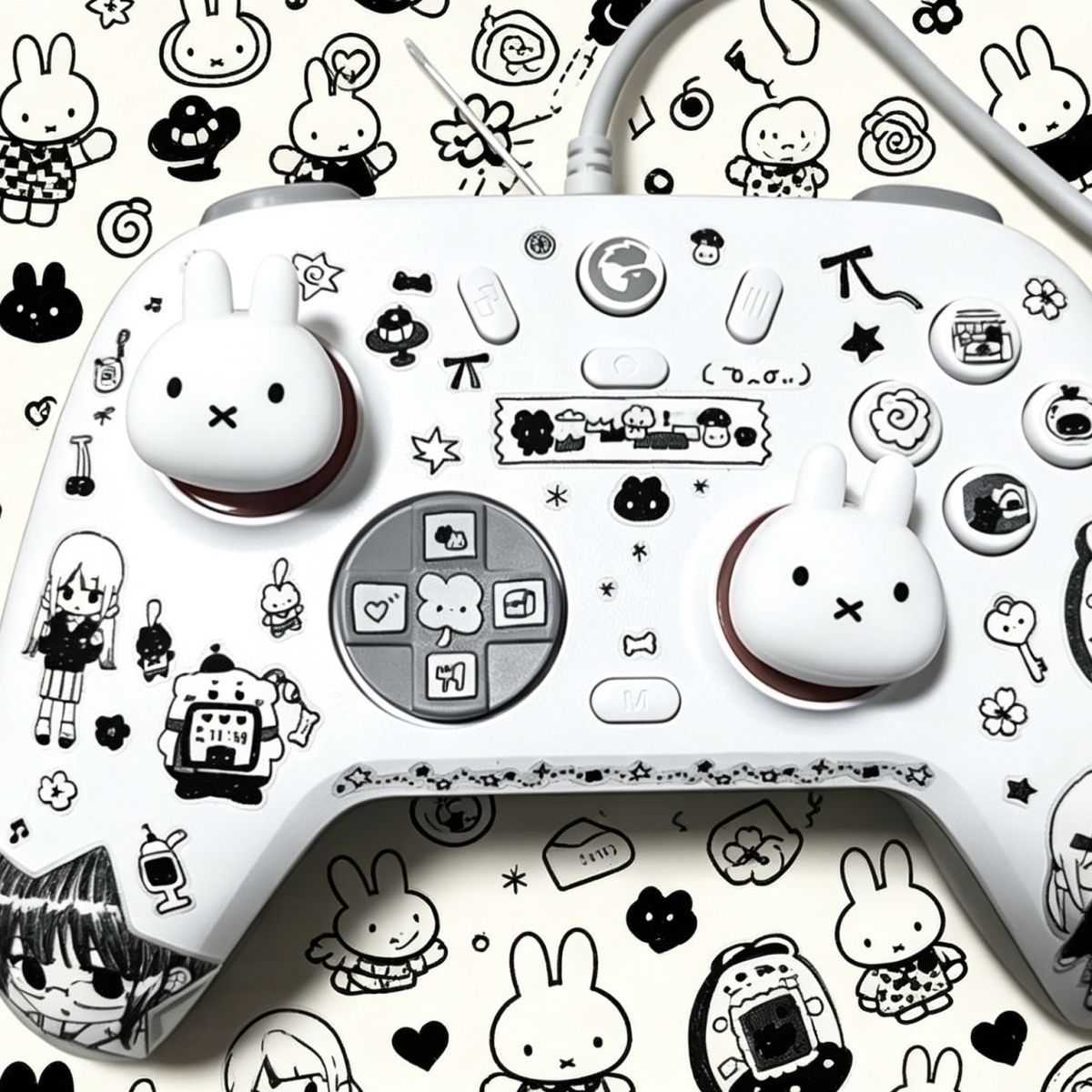 만화 캐릭터 미피 토끼 발 모양의 썸 그립 캡, PS5 - Gaming Controller Phone 리뷰 및 가격