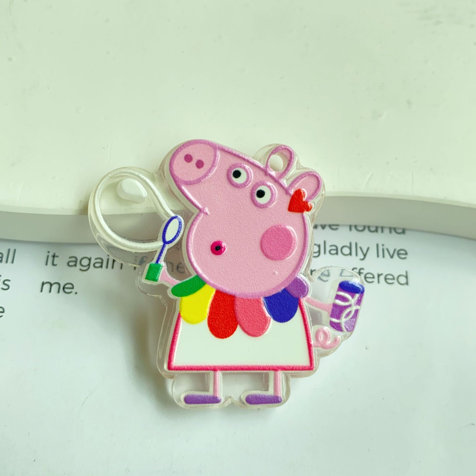 홀로그램 광택 오일 엠보싱 펜던트, 만화 페파피그 칩  - Phone Accessories Keychain 리뷰 및 가격