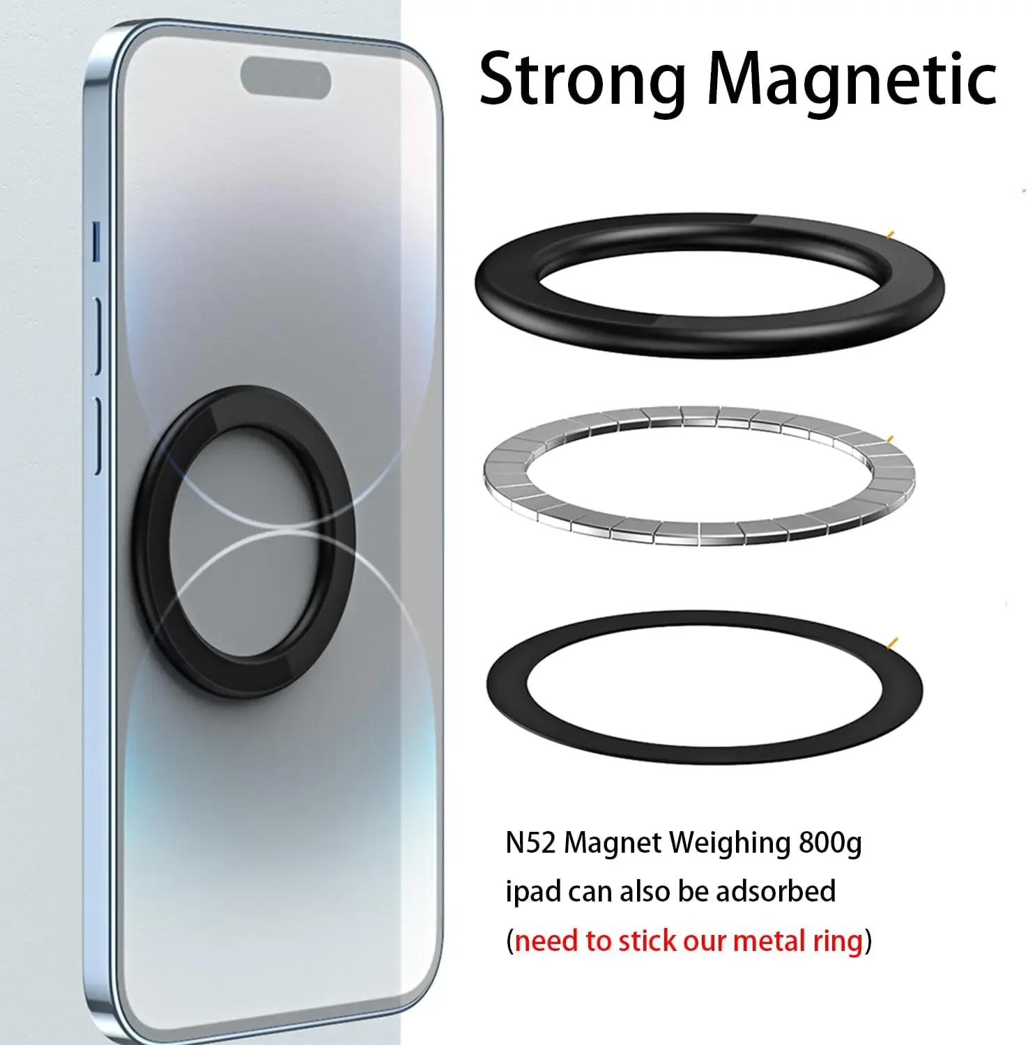 맥세이프 마그네틱 링 홀더 접착식 강력 자석 휴대폰 벽 - Phone Accessories Useful 리뷰 및 가격