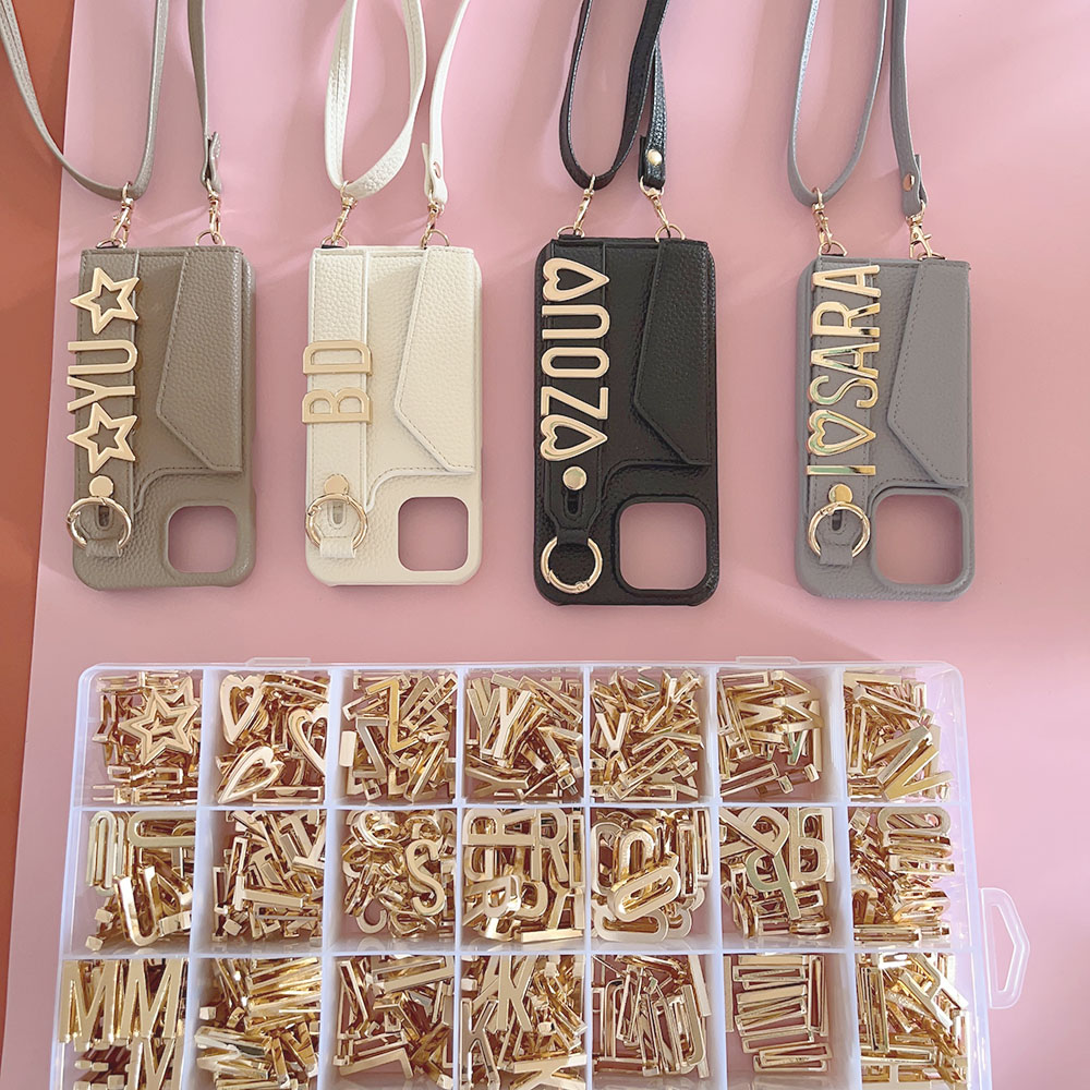 크로스바디 맞춤형 이름 금속 글자 랜야드 가죽 휴대폰  - Phone Accessories Names 리뷰 및 가격