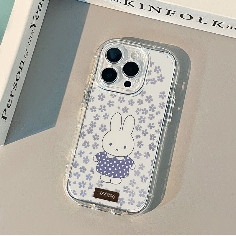 사랑스러운 미피 토끼와 보라색 꽃 배경이 그려진 휴대폰 - Phone Accessories Background 리뷰 및 가격