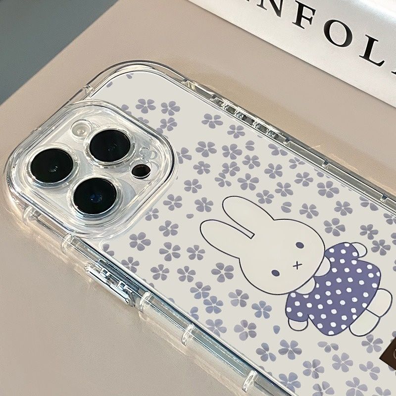 사랑스러운 미피 토끼와 보라색 꽃 배경이 그려진 휴대폰 - Phone Accessories Background 리뷰 및 가격