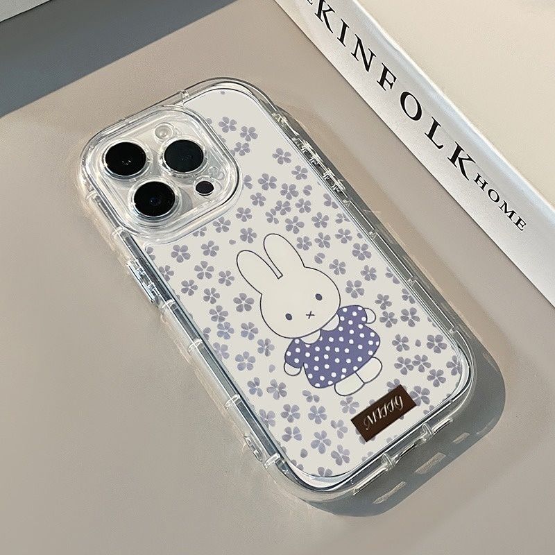 사랑스러운 미피 토끼와 보라색 꽃 배경이 그려진 휴대폰 - Phone Accessories Background 리뷰 및 가격
