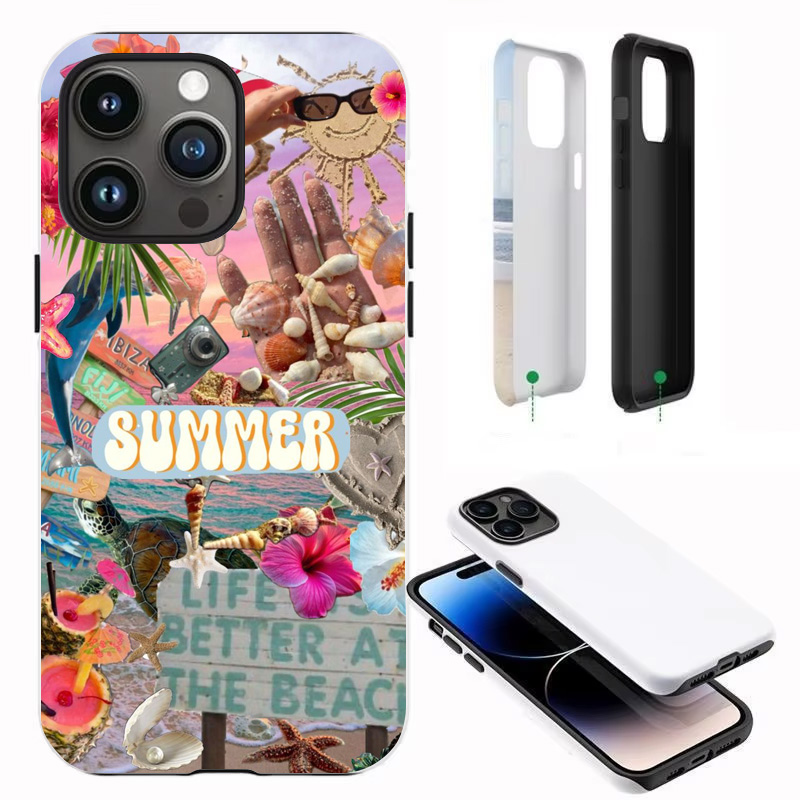 맞춤 사진 이름 블라썸 플라워 PC + 실리콘 케이스  - Phone Accessories Names 리뷰 및 가격