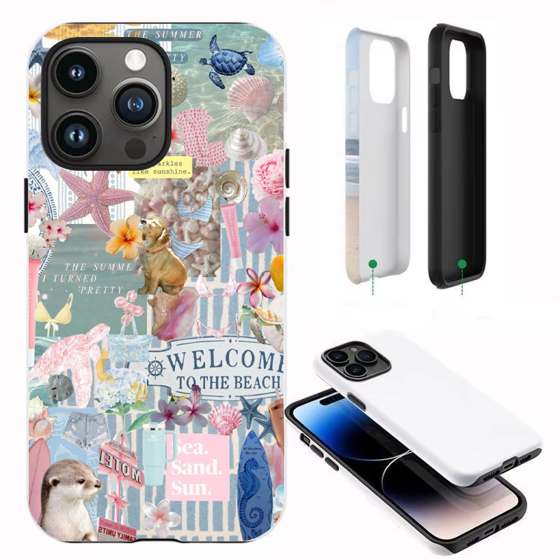 맞춤 사진 이름 블라썸 플라워 PC + 실리콘 케이스  - Phone Accessories Names 리뷰 및 가격