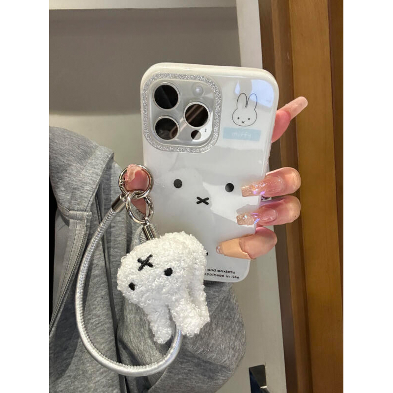 미피 토끼 폰 케이스, 귀여운 만화 손잡이, 반짝이 핑 - Phone Accessories Background 리뷰 및 가격
