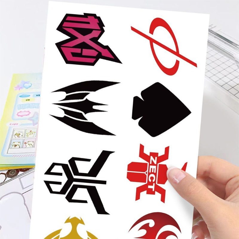 60 시트 가면 라이더 로고 스티커 크리 에이 티브 데 - Phone Accessories Logo 리뷰 및 가격